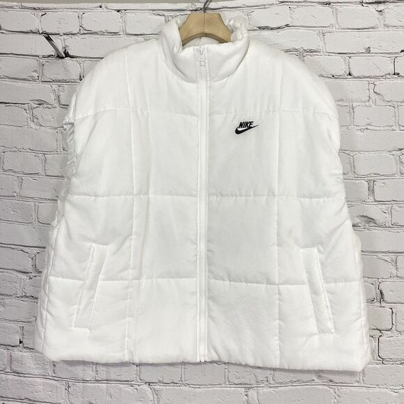 Nike Sportswear Women's XL Classic Puffer Therma-FIT Loose Vest White FB7679-100 - Picture 1 of 16